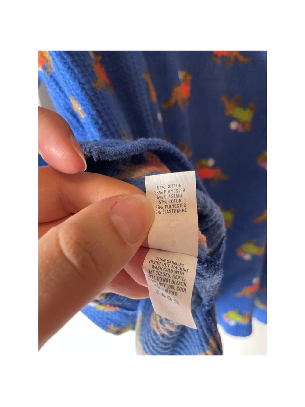 Aerie Thermal Waffle Knit Dachshund Dog Print Pajama Set Blue - Picture 9 of 16